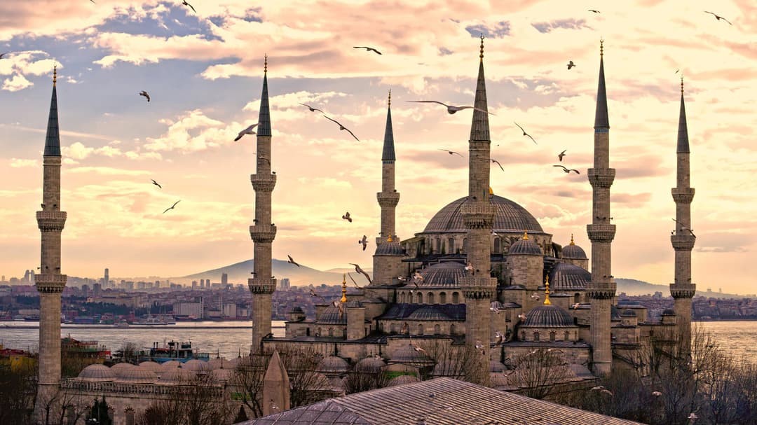 The Blue Mosque in Istanbul with its six minarets